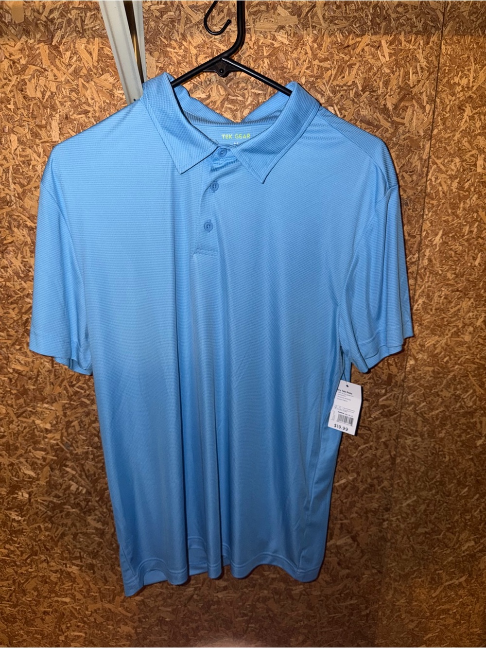 tek gear sky blue performance polo shirt